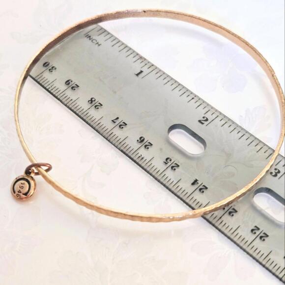 Cato Hammered Gold Tone Oversized Bangle Bracelet - Picture 3 of 4